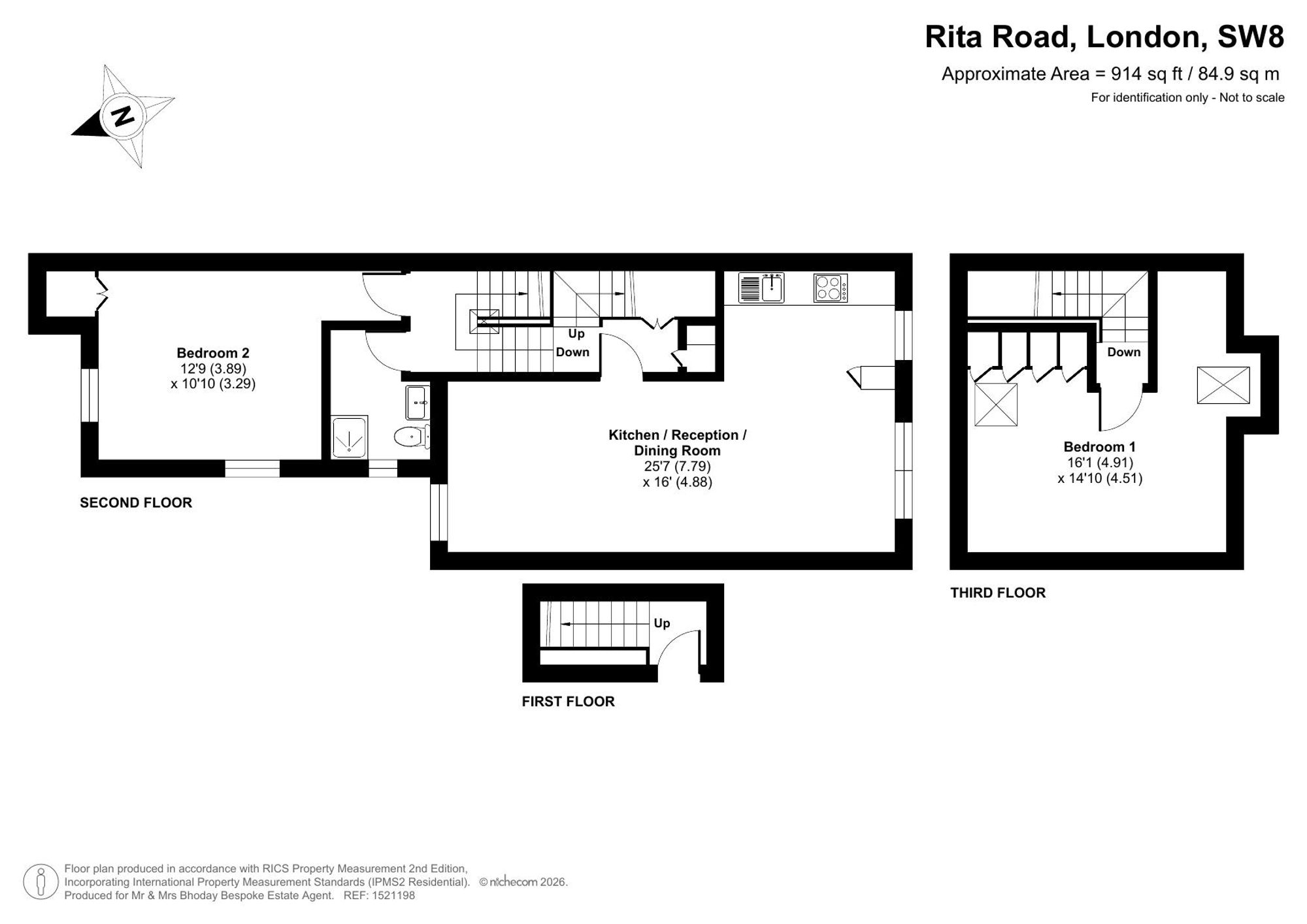 Flat 3, 5 Rita Road, London floorplan