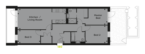 3 Bedrooms Flat for sale in 
