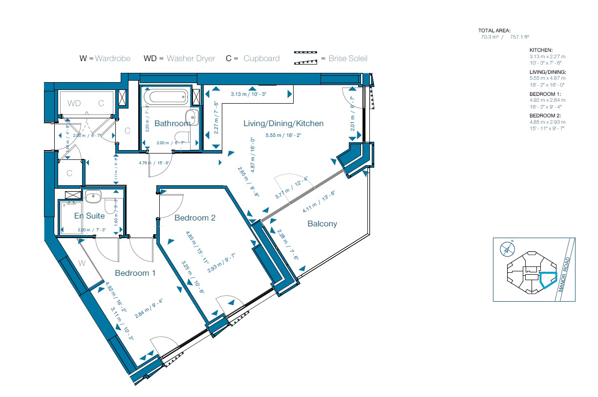 Cerulean Quarter, A.15.05, Manor Road, London floorplan