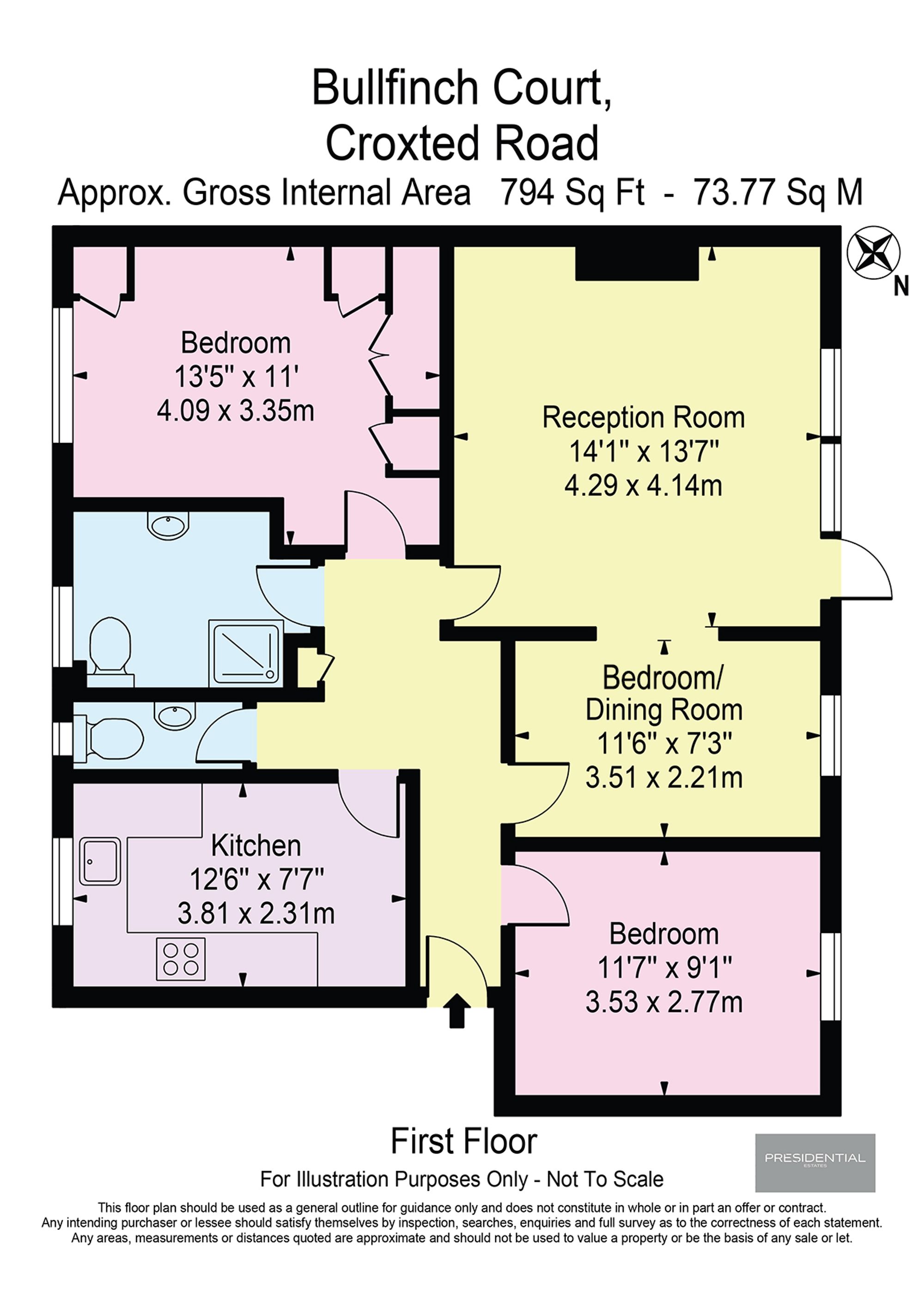 Flat 9, Bullfinch Court Croxted Road, London floorplan