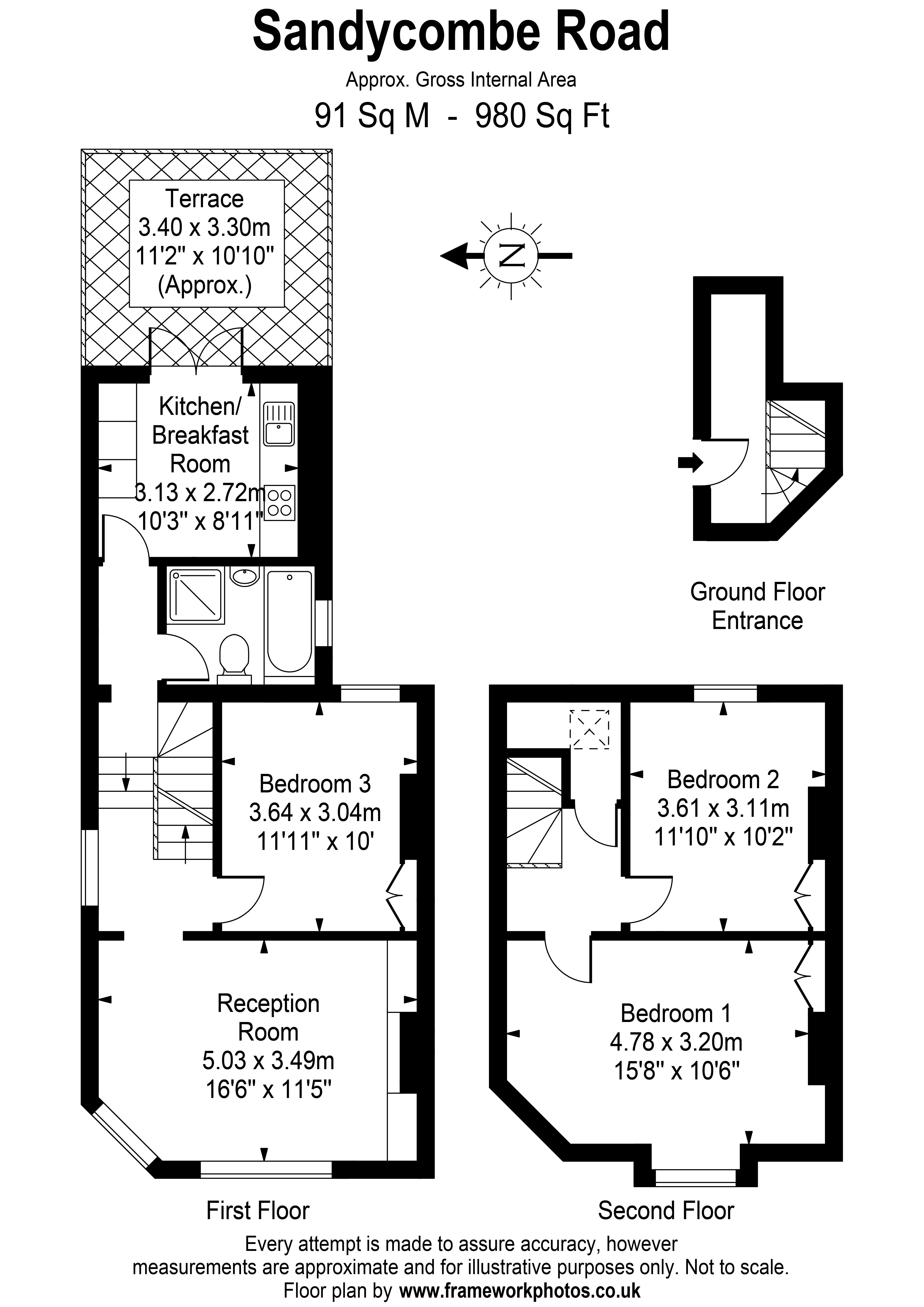 First Floor Flat, 303, Sandycombe Road, Surrey floorplan