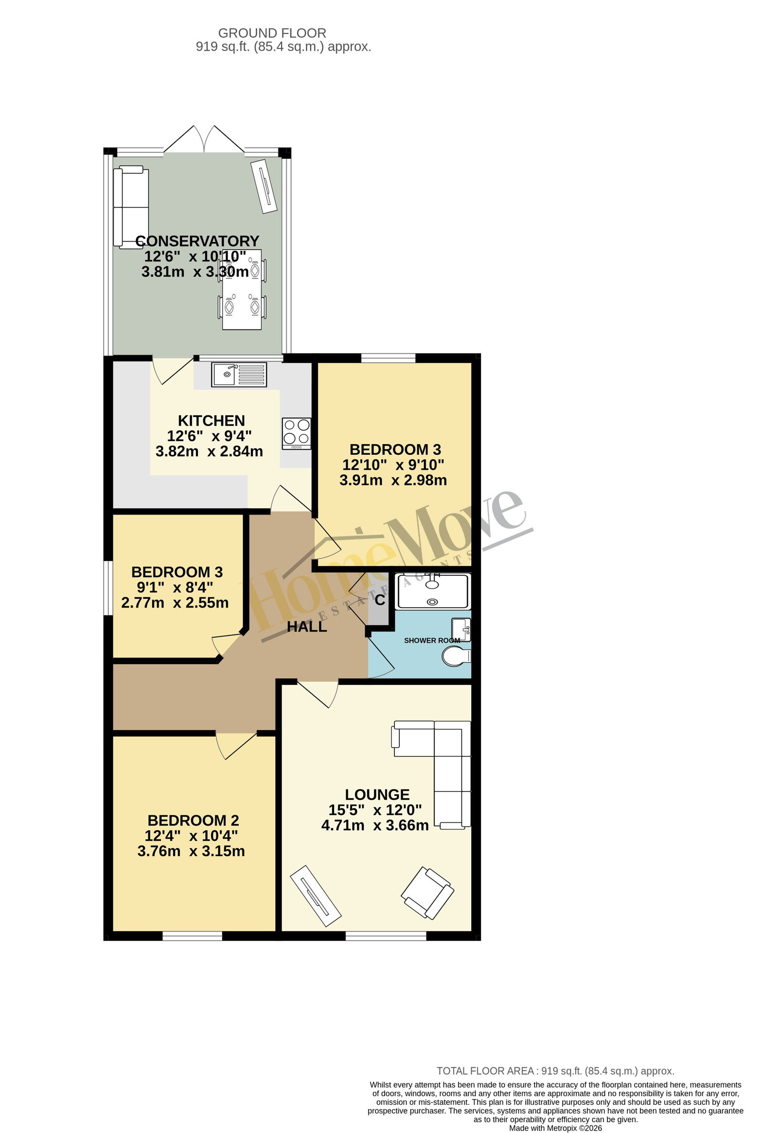 25, Hall Lane, Skegness floorplan