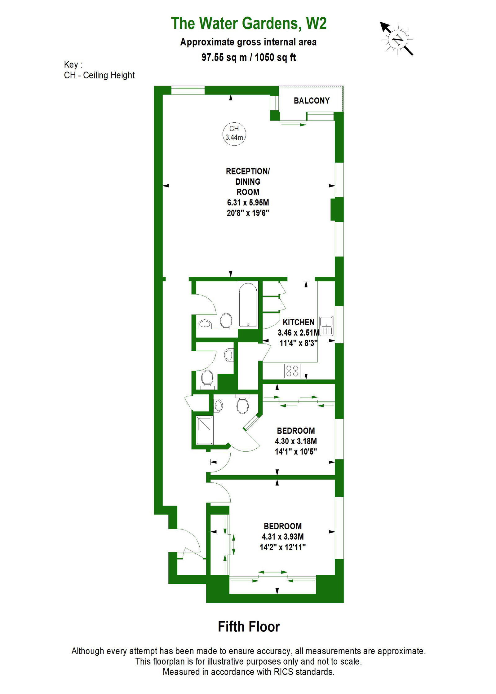 The Water Gardens, London floorplan