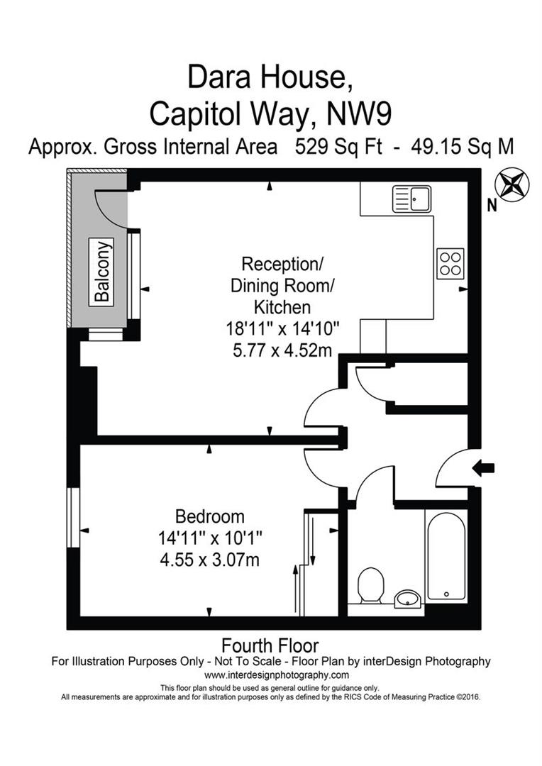 Flat 67, 50, Dara House, Capitol Way, London floorplan