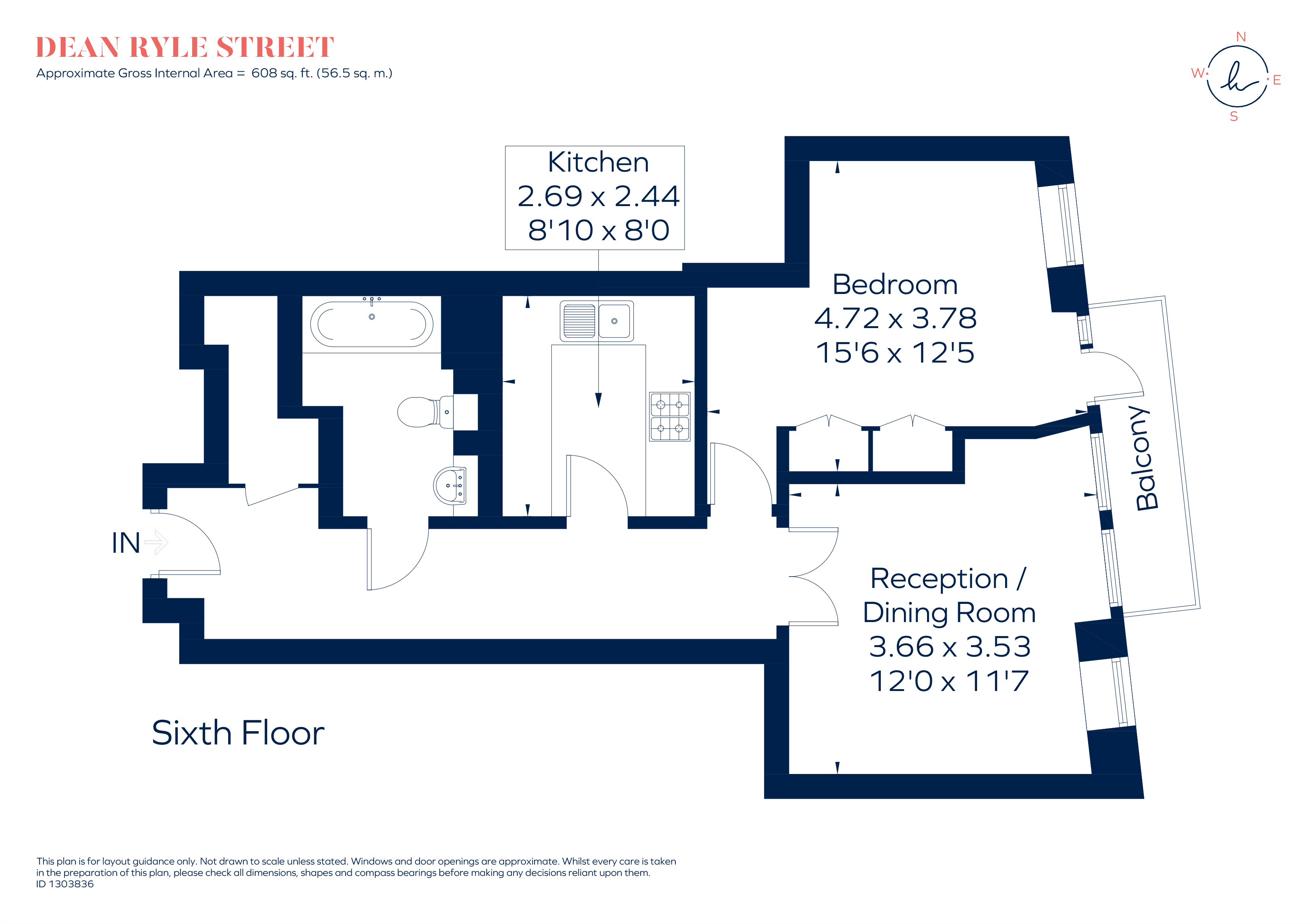 Apartment 6.17, 8, Dean Ryle Street, London floorplan