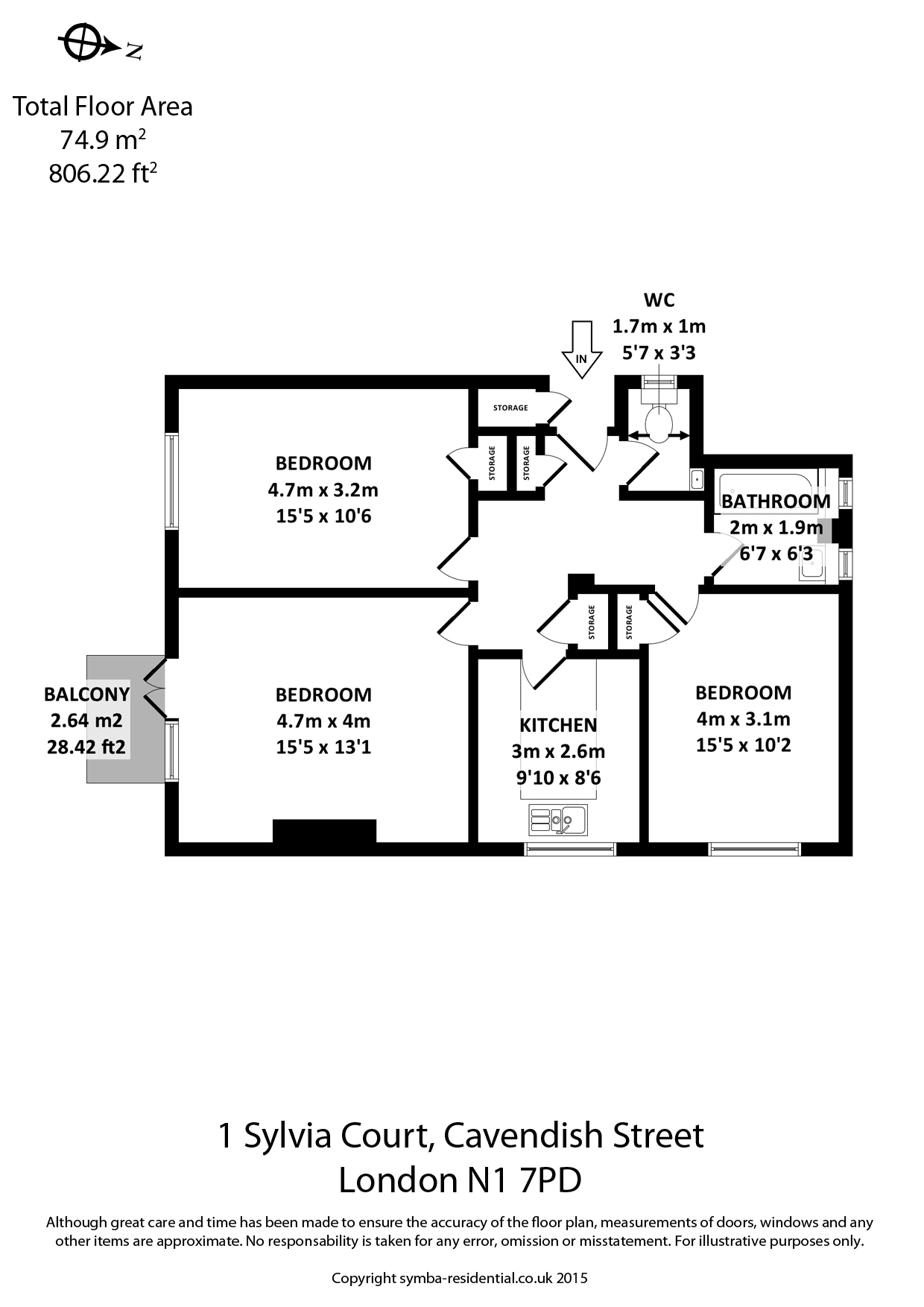 3 Bedrooms Flat to rent in Cavendish Street, Old Street, London N1