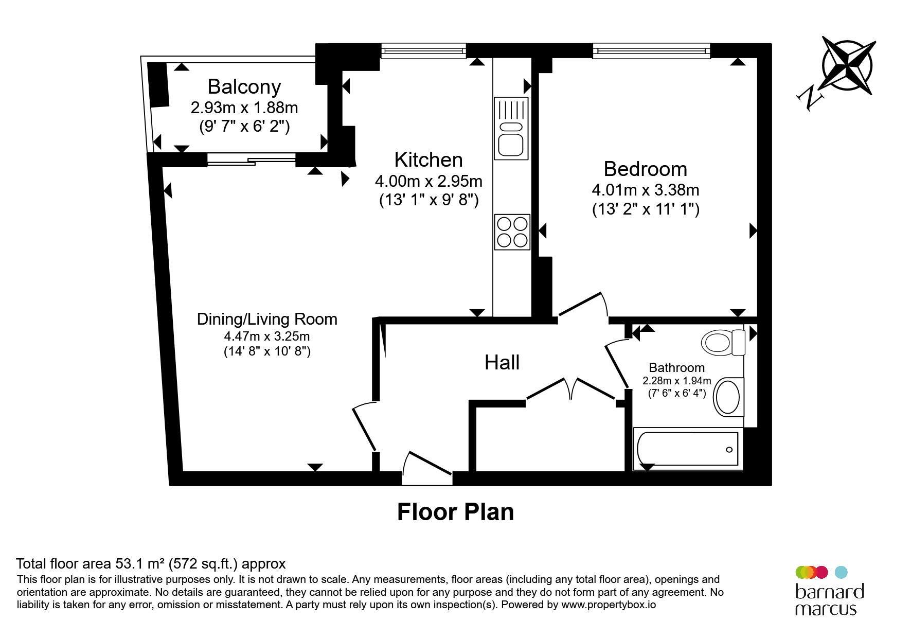 Flat 14, Colne House, 1, Manor Place, Feltham floorplan