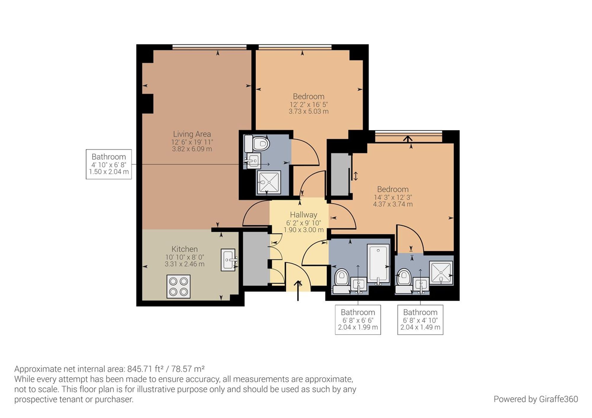 Apt 273, Centenary Plaza, Birmingham floorplan