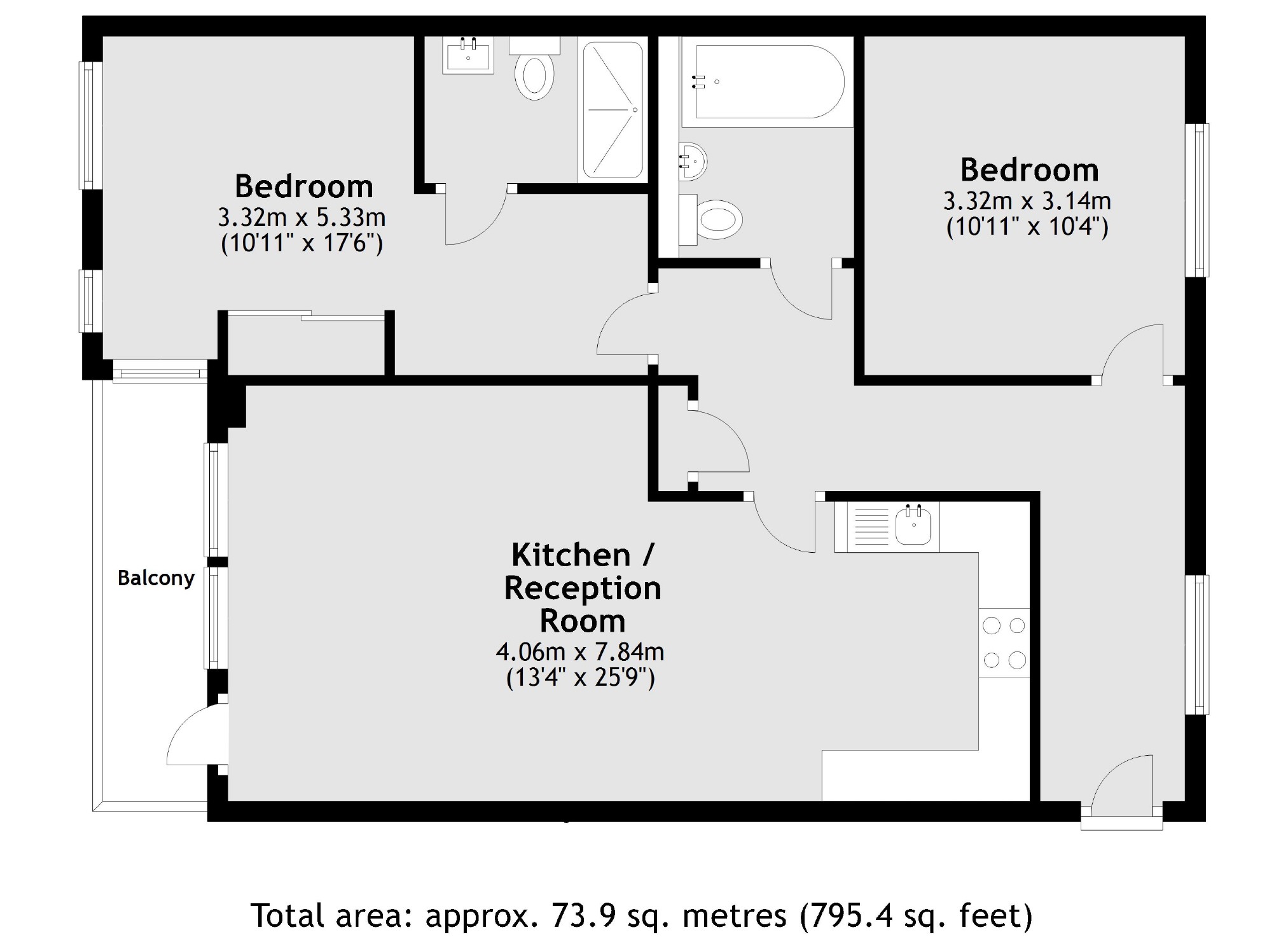 Flat 27, Lighterage Court, High Street, Brentford floorplan