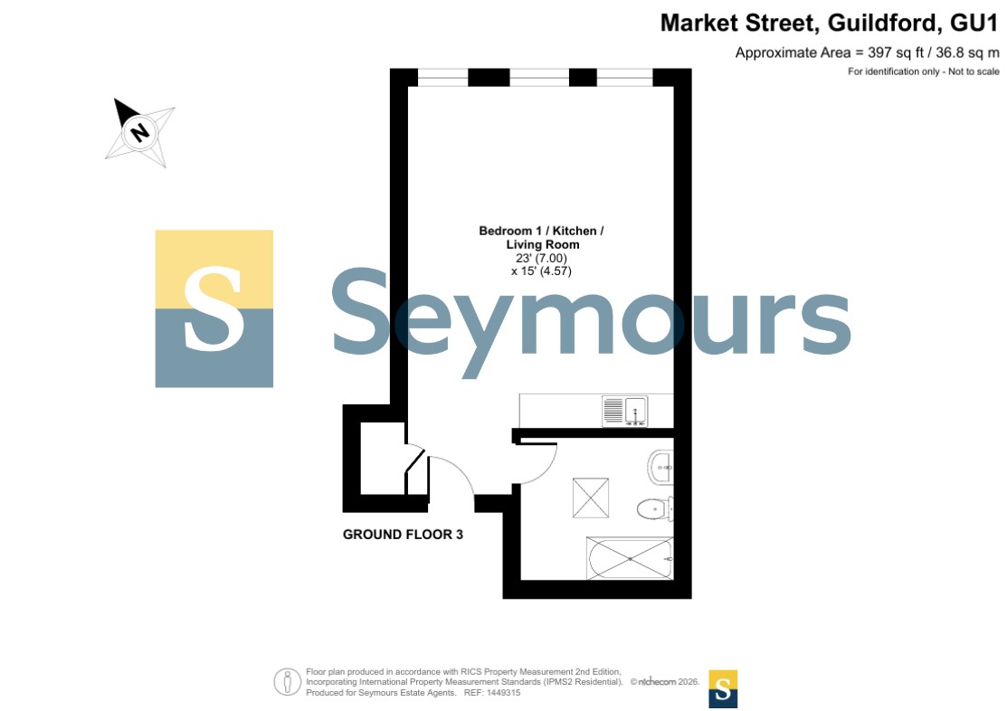 Flat 1, 17-23 Market Street, Guildford floorplan