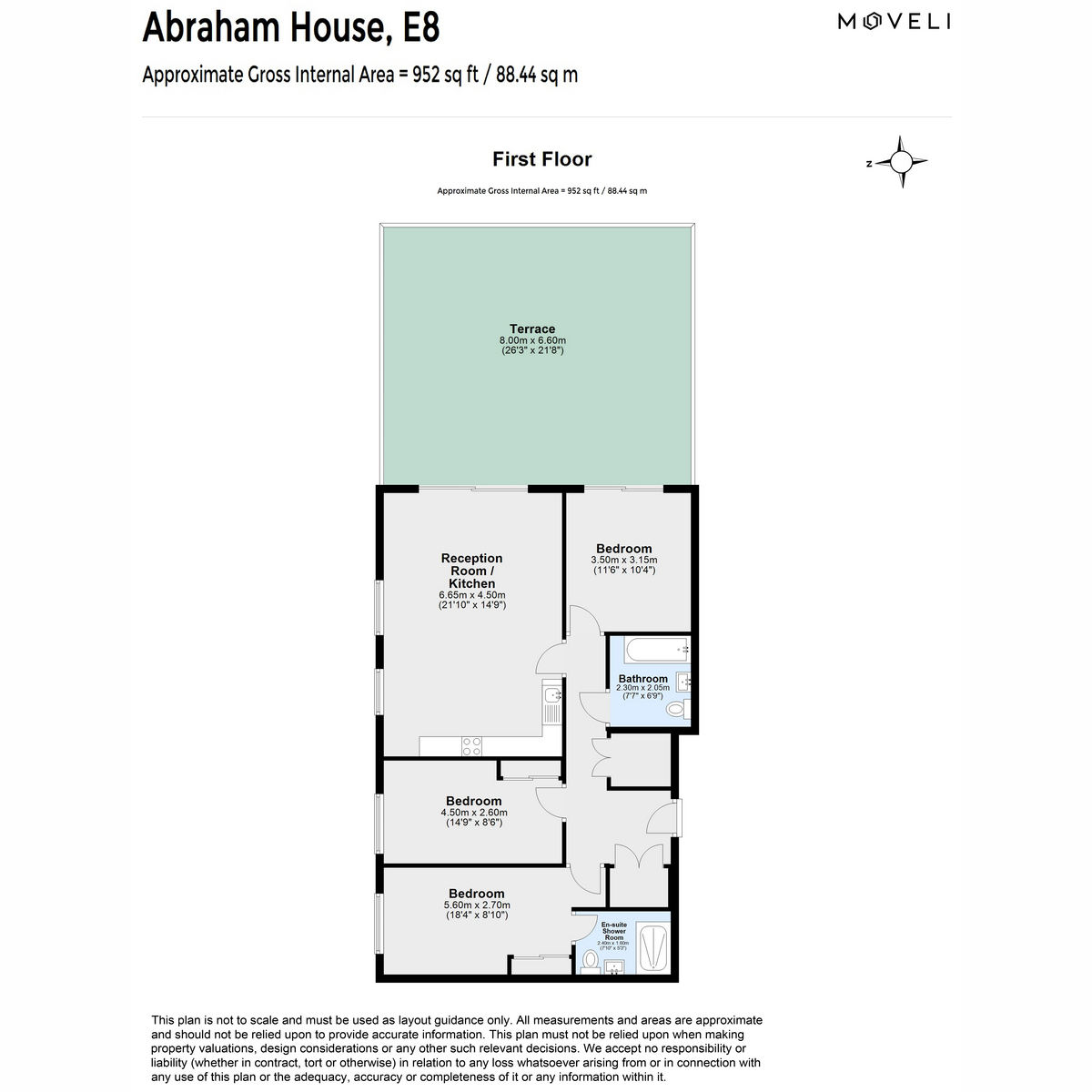 Flat Flat 5, Abraham House, Roseberry Place, London floorplan