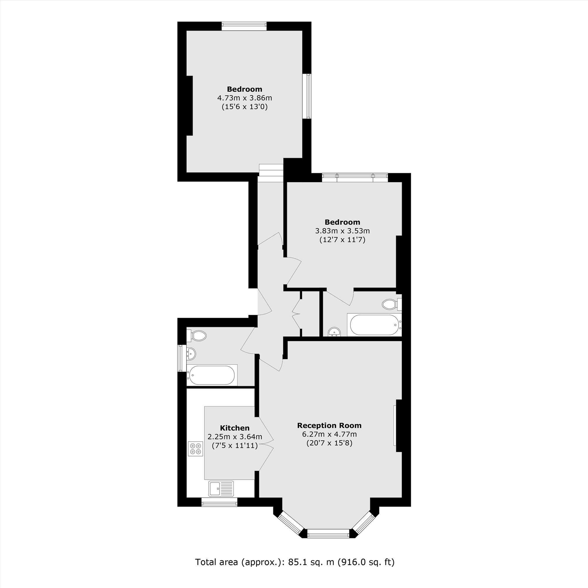 Flat 3, 50, Grange Park, London floorplan