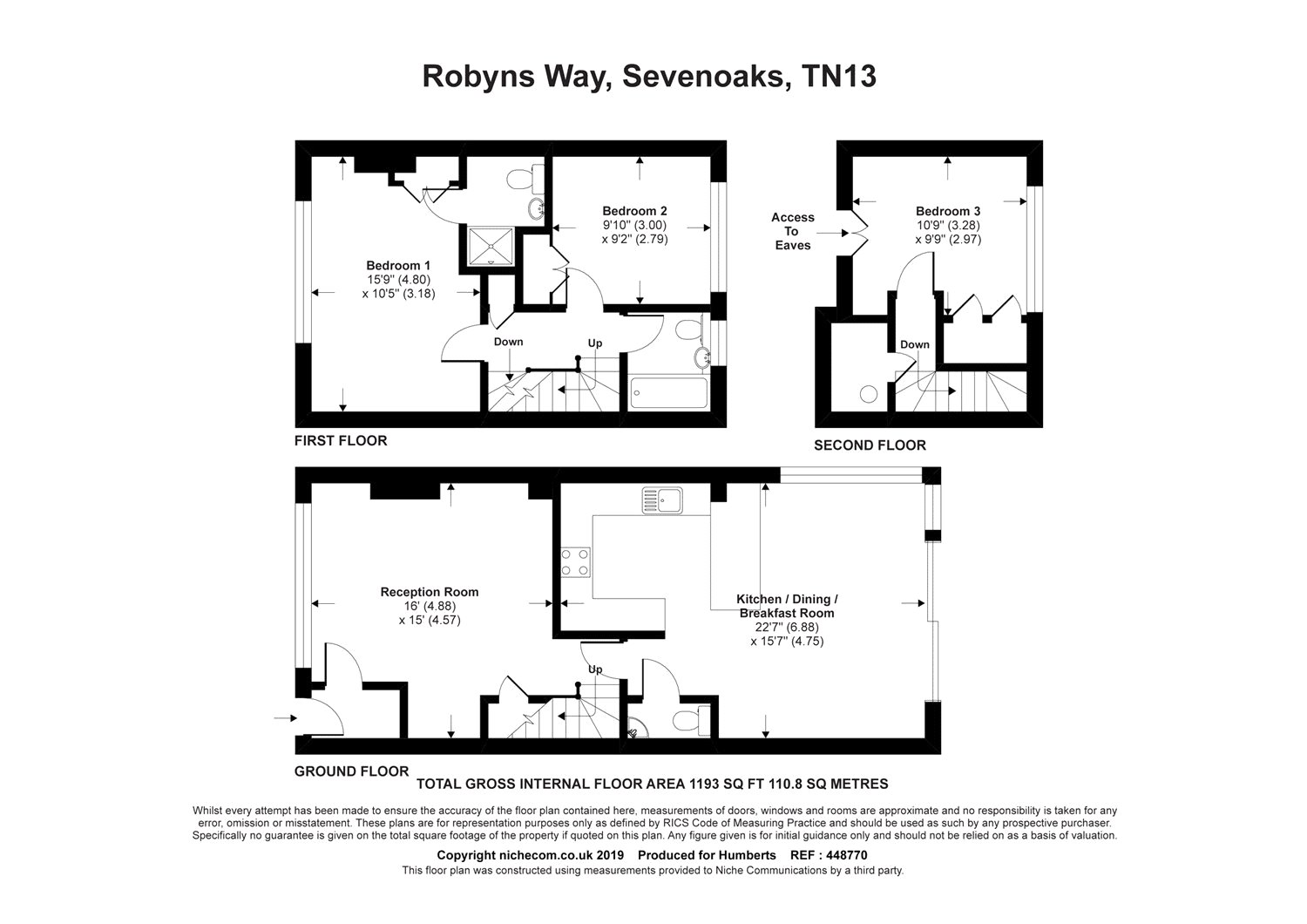 3 Bedrooms Terraced house to rent in Robyns Way, Sevenoaks, Kent TN13