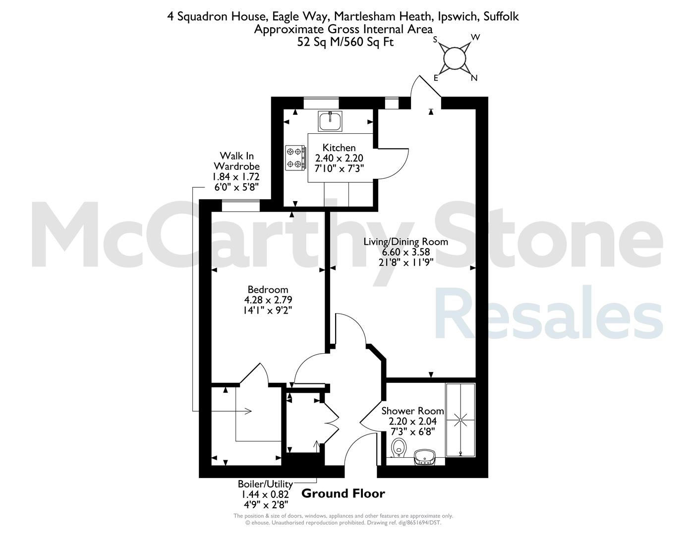 4 Squadron House, Eagle Way, Martlesham Heath floorplan