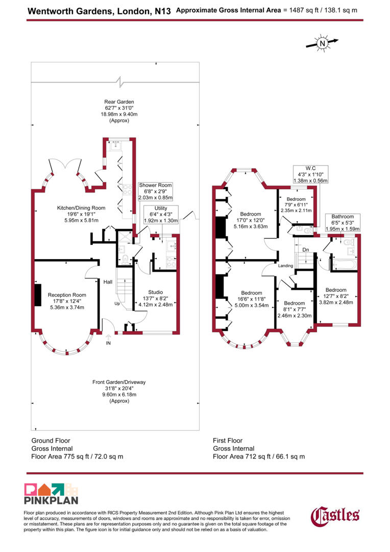 46, Wentworth Gardens, Palmers Green floorplan