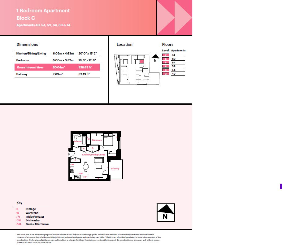 c1_03_04, Glengall Road, London floorplan
