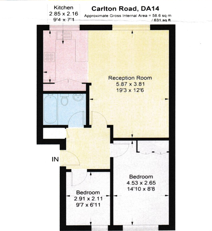 Flat 24 Beavers Lodge, 28 Carlton Road, Sidcup floorplan
