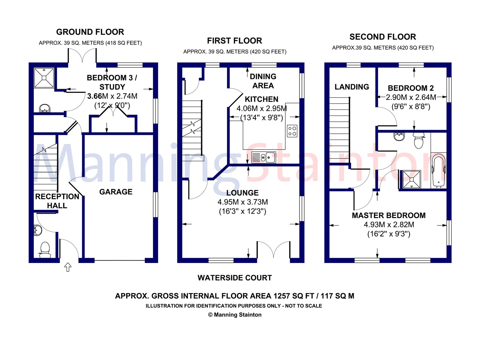 3 Bedrooms Terraced house for sale in Waterside Court, Rodley, Leeds LS13