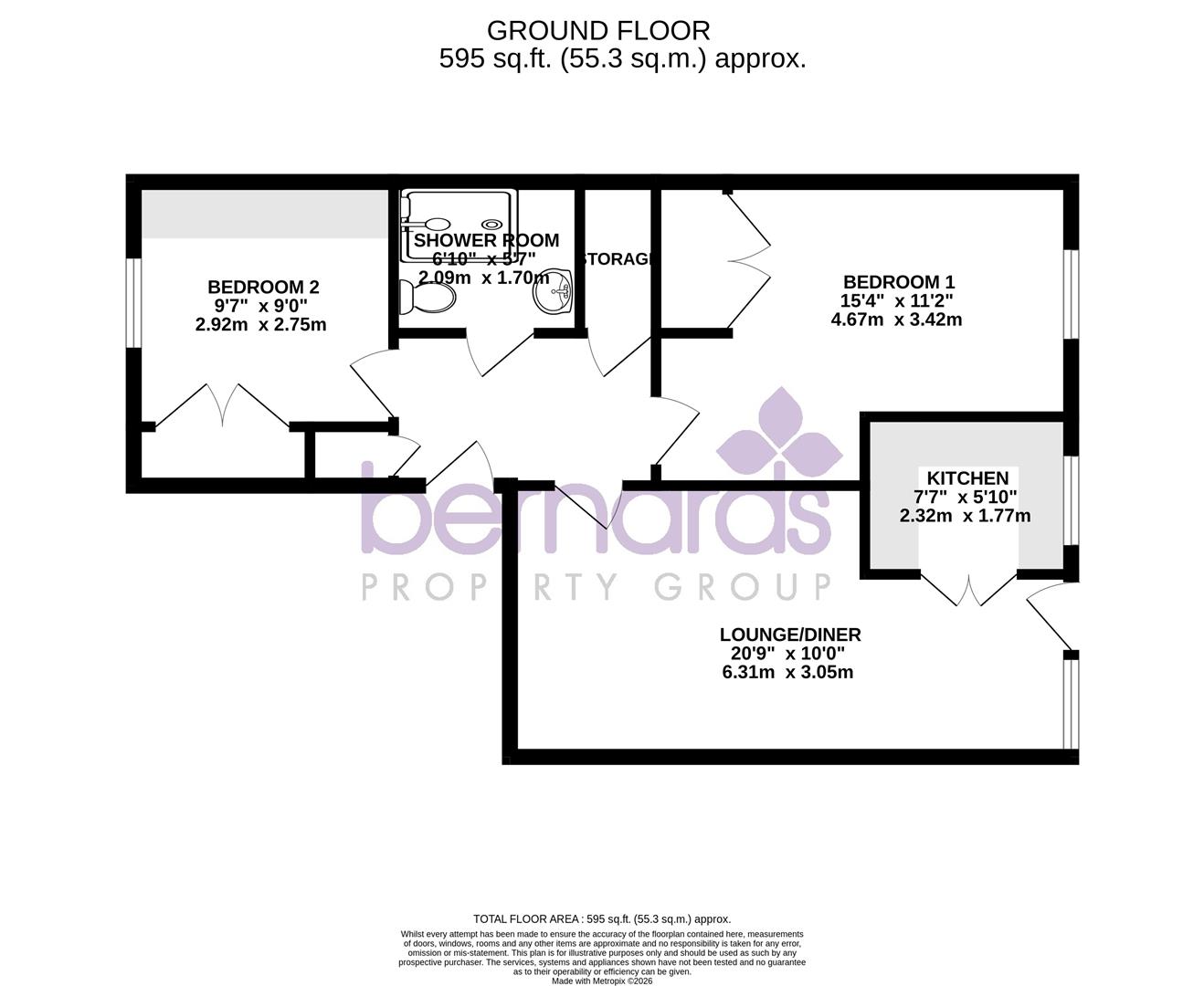Flat 2, Robinson Court, Beach Road, Lee-On-The-Solent floorplan