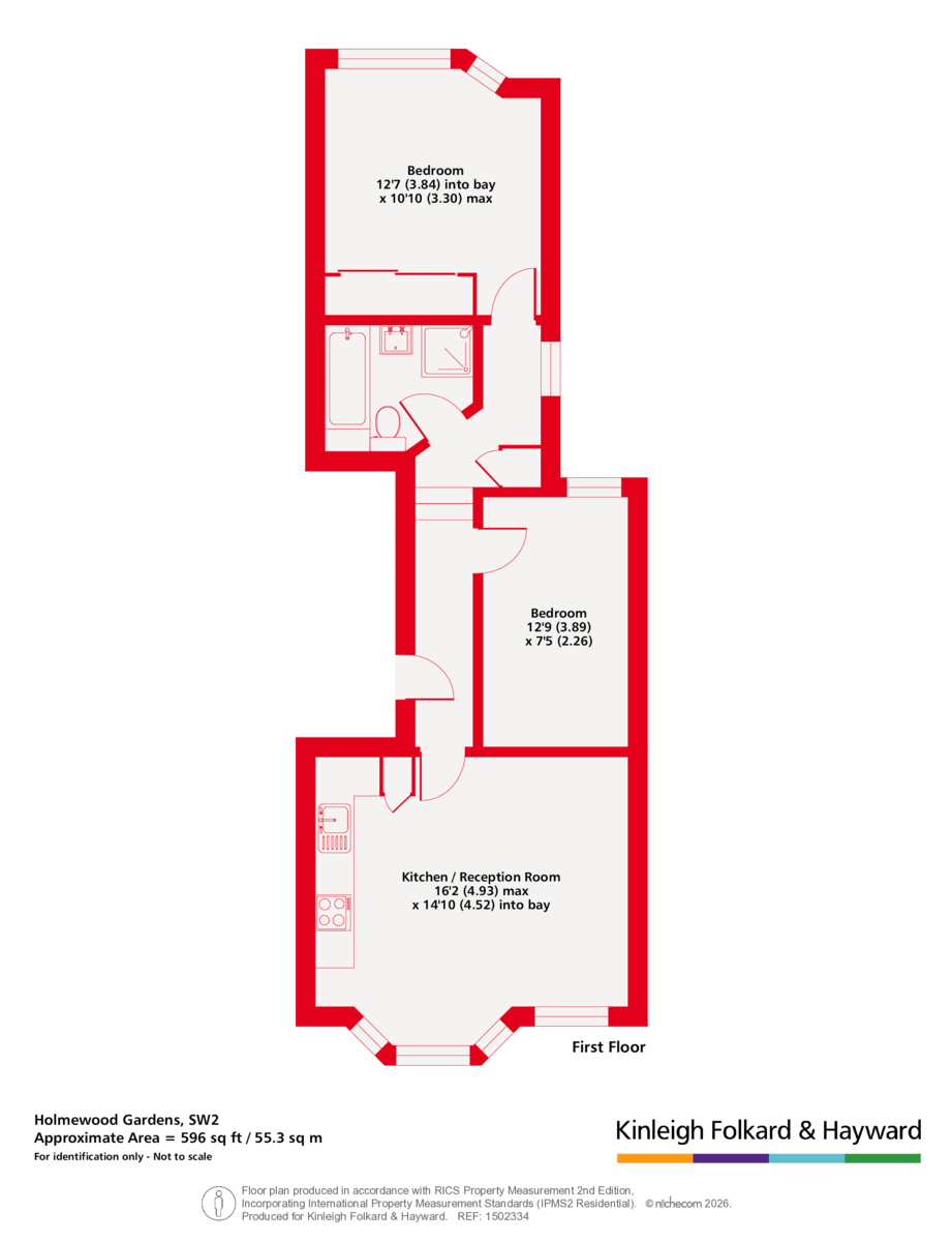 Flat B, 18, Holmewood Gardens, London floorplan