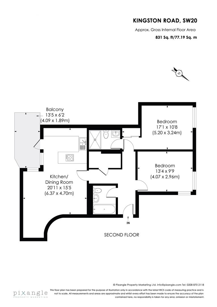 Flat 13, 328, Kingston Road, Wimbledon Chase floorplan
