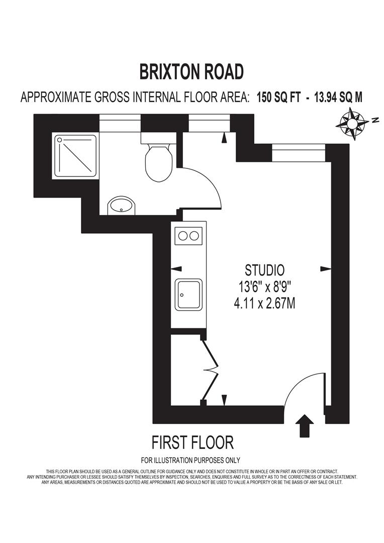 Studio 1, 246A Brixton Road, London floorplan