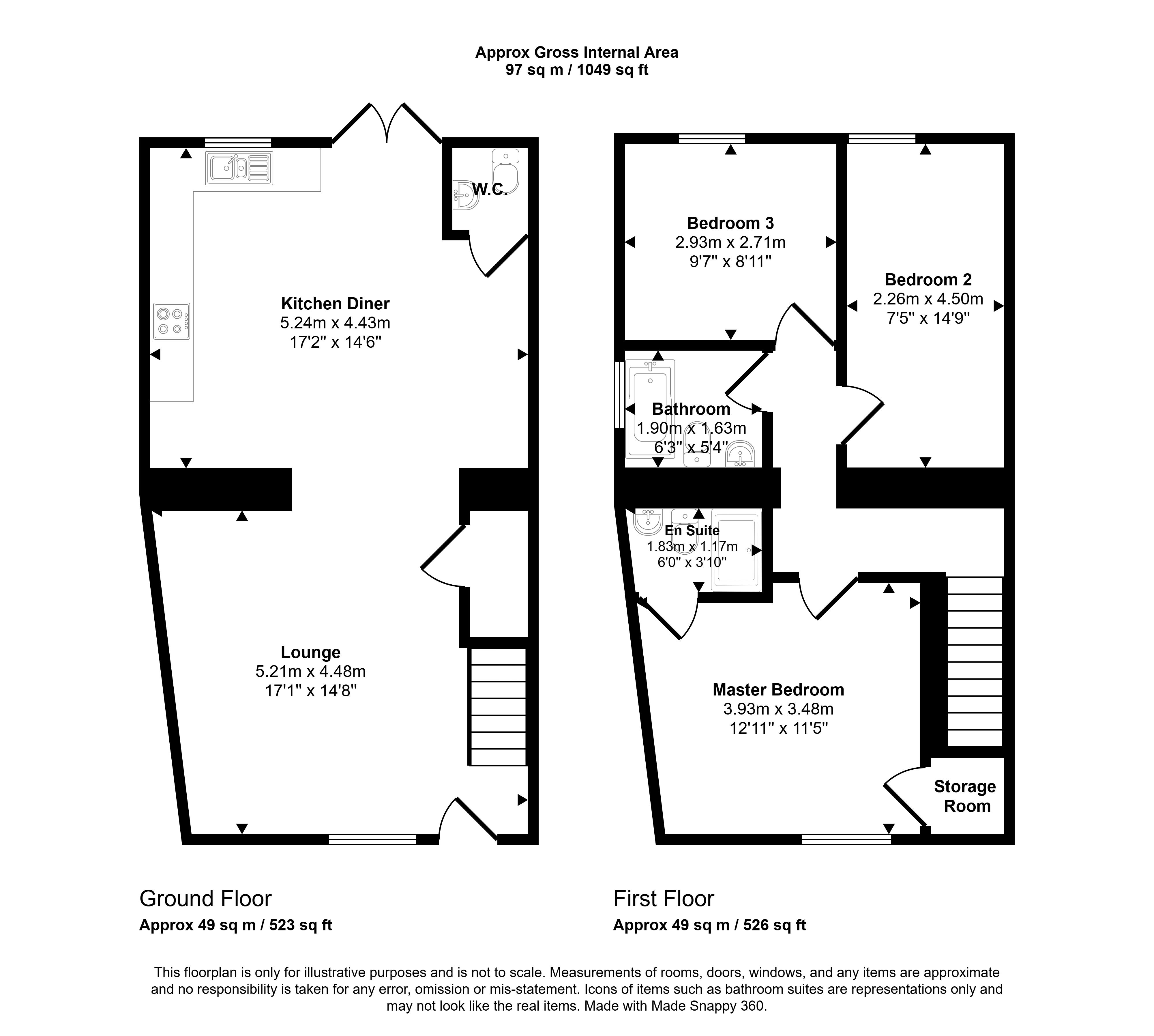 3 The Grange, South Side, Peterlee floorplan
