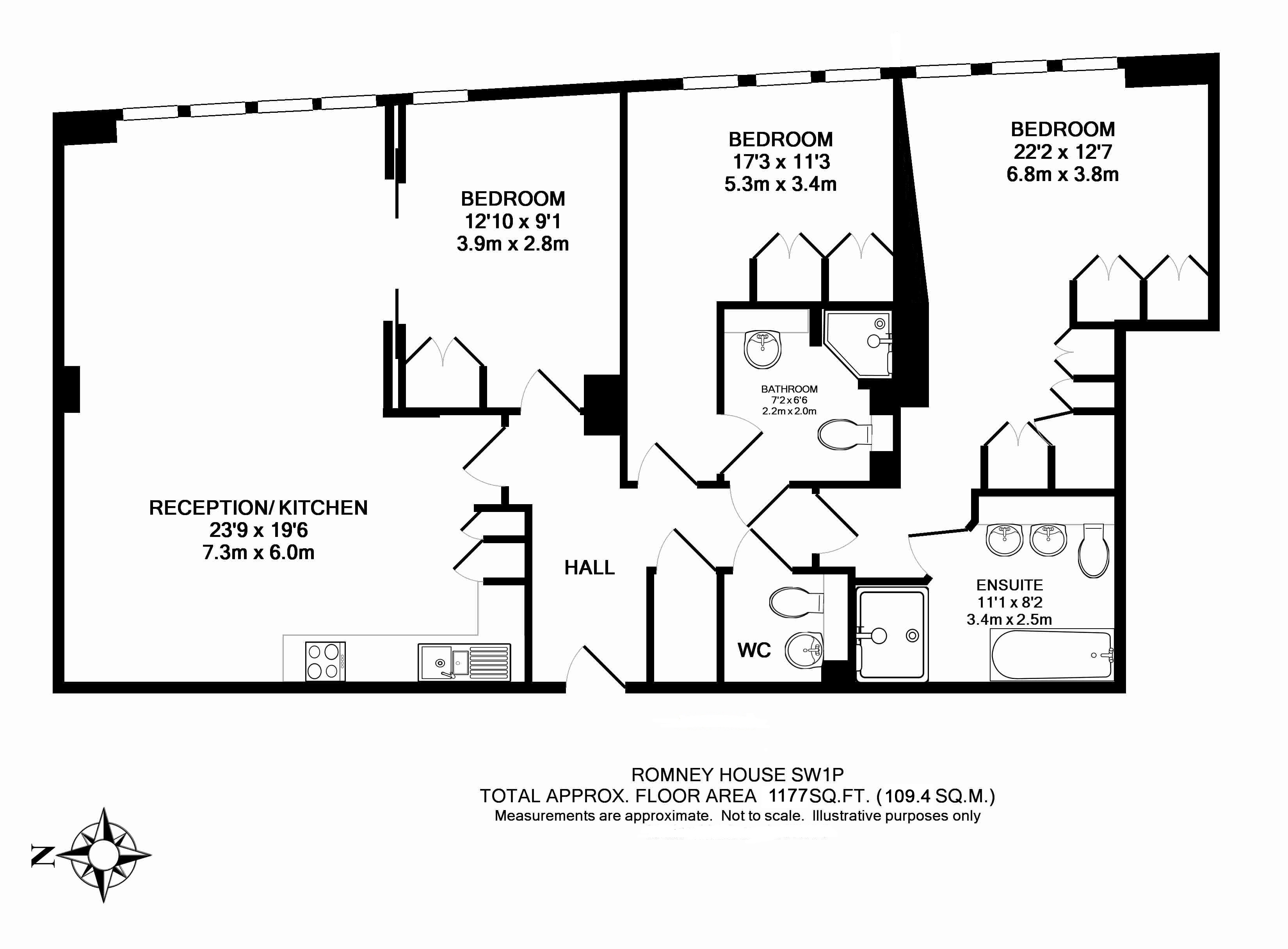 Apartment 211, Romney House, 47, Marsham Street, London floorplan
