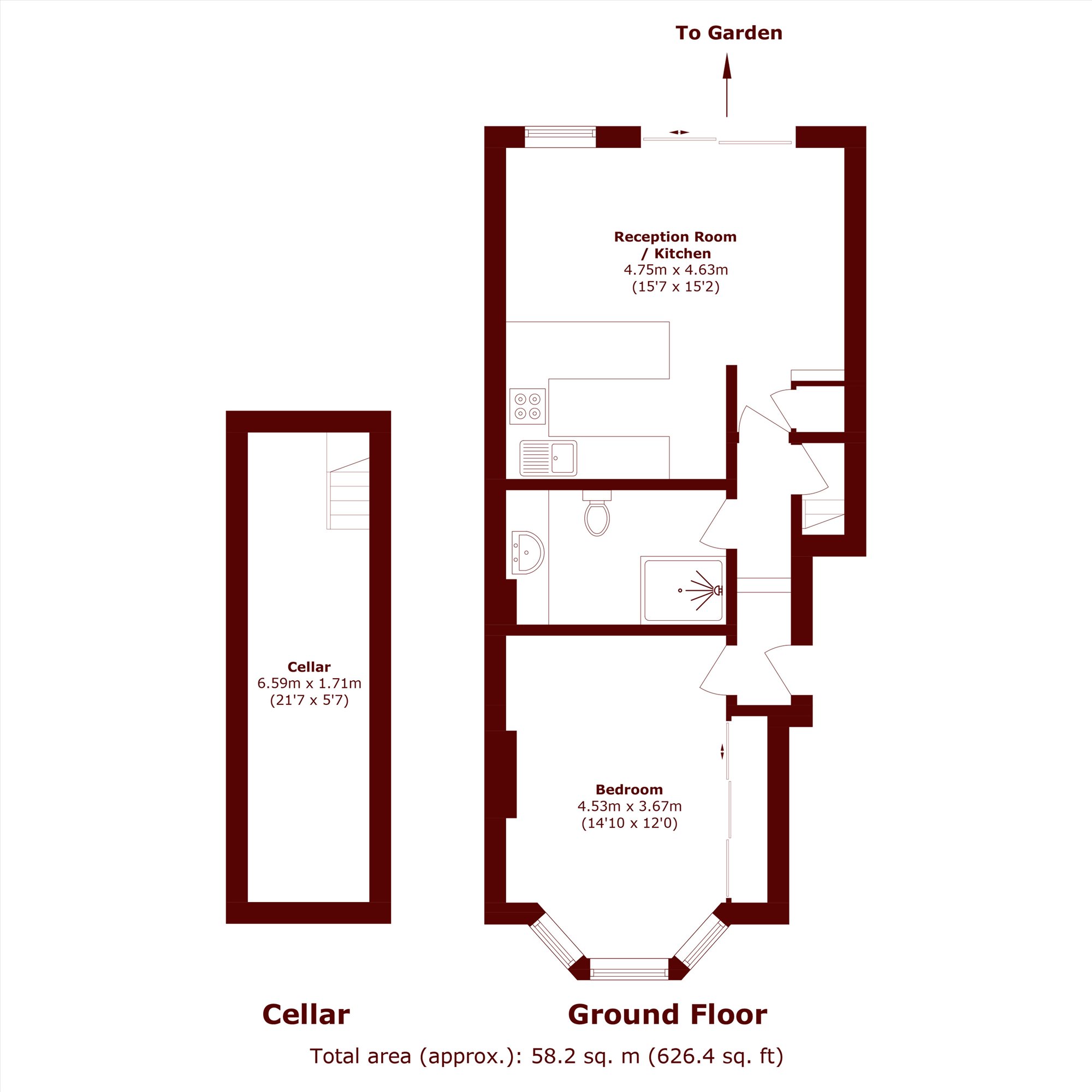 Garden Flat, 23, Harpenden Road, London floorplan