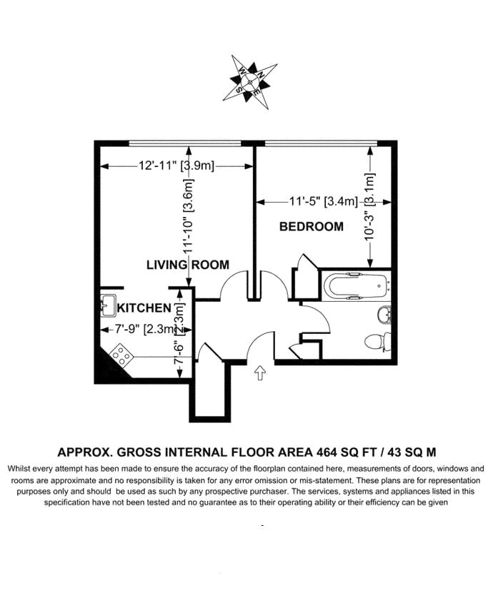 Flat 7, Elisa Court,, Chitty Street, London floorplan