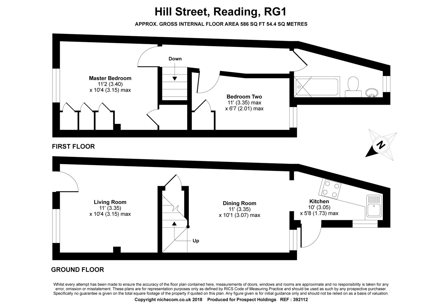 2 Bedrooms Terraced house to rent in Hill Street, Reading, Berkshire RG1