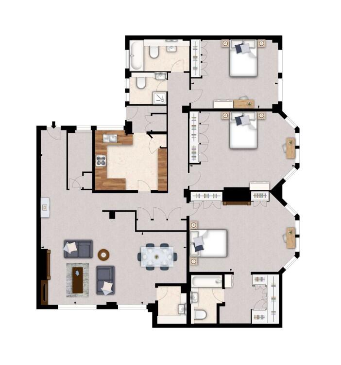Flat 7, Strathmo, 143 Park Road, London floorplan