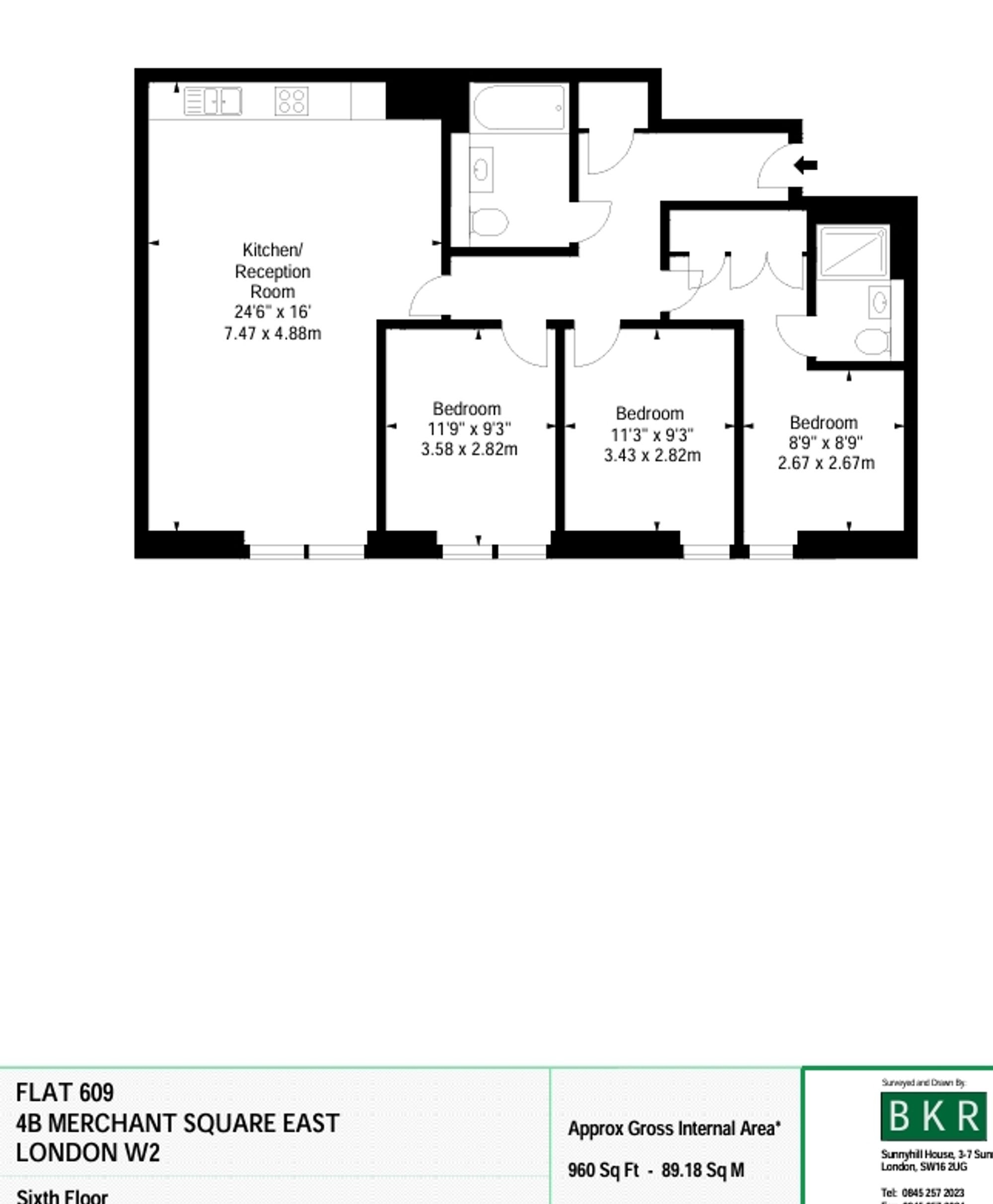 Apt 609, 4 Merchant Square East, London floorplan
