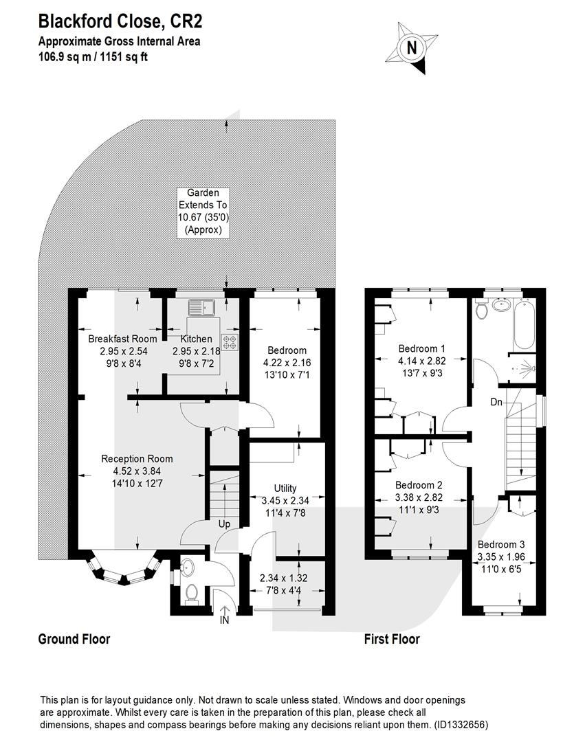 37, Blackford Close, South Croydon floorplan