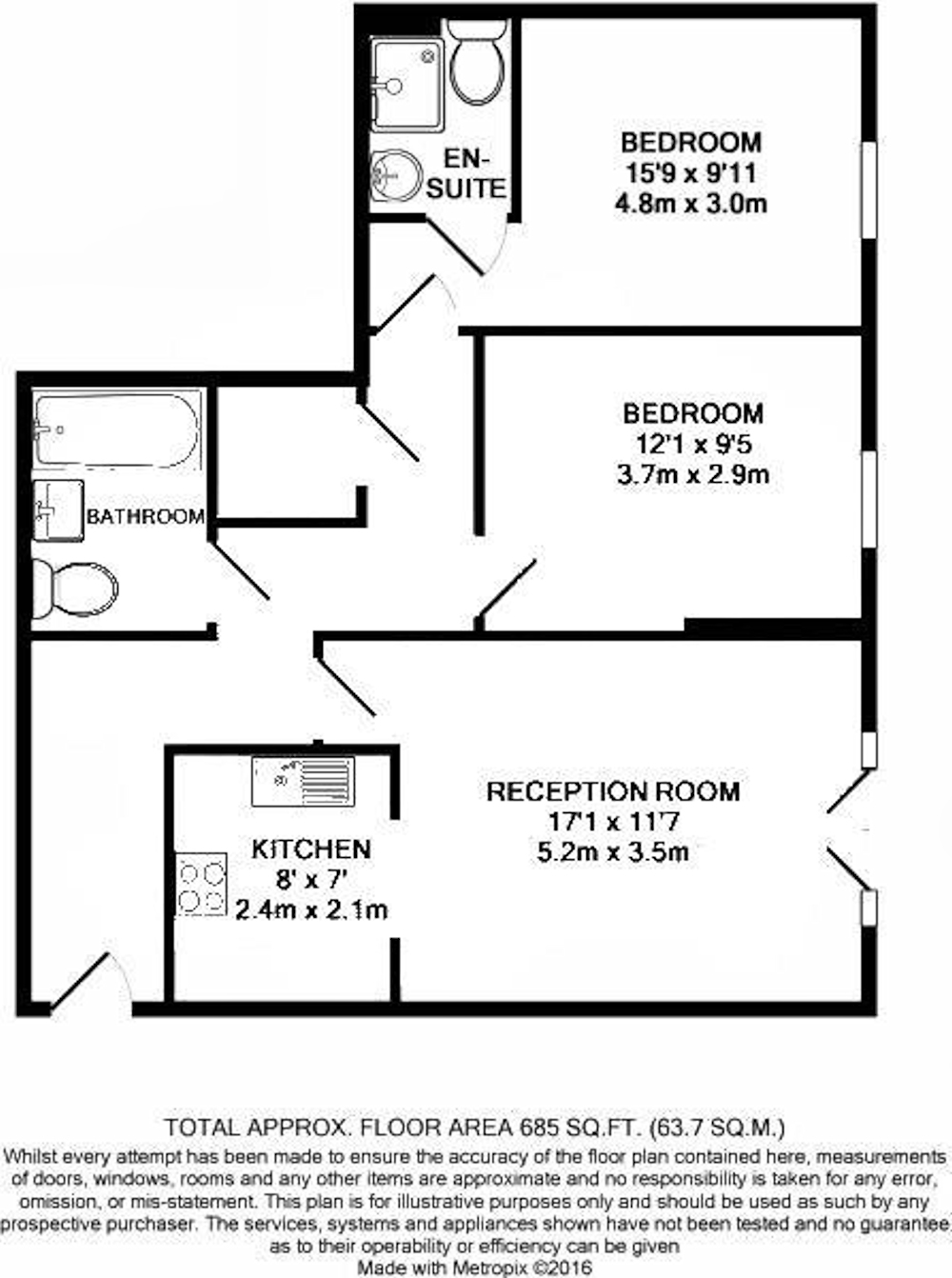 2 Bedrooms Flat for sale in 34 Claremont Avenue, Woking, Surrey GU22