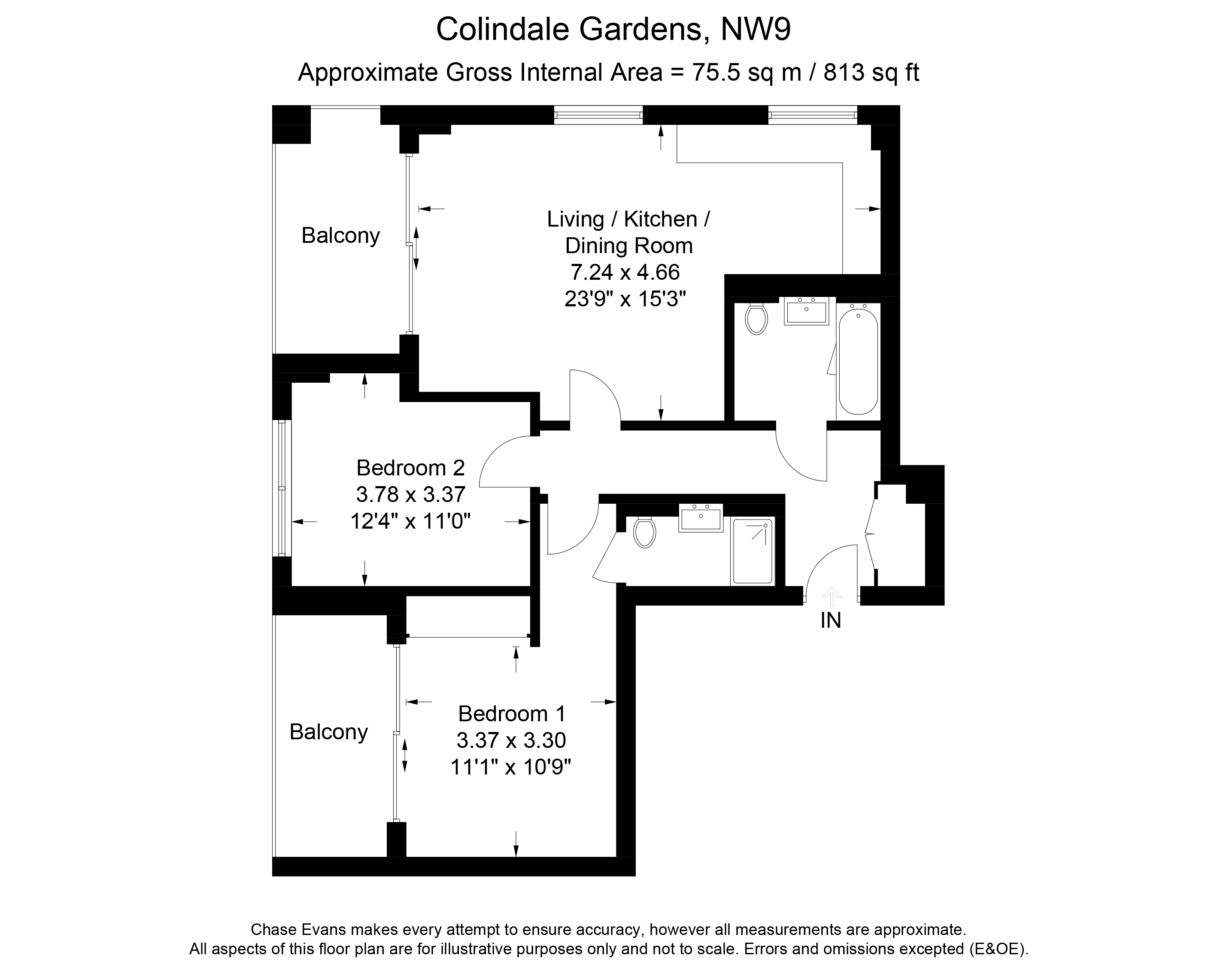 2 Bedrooms Flat to rent in Poplar House, Colindale Gardens, London NW9
