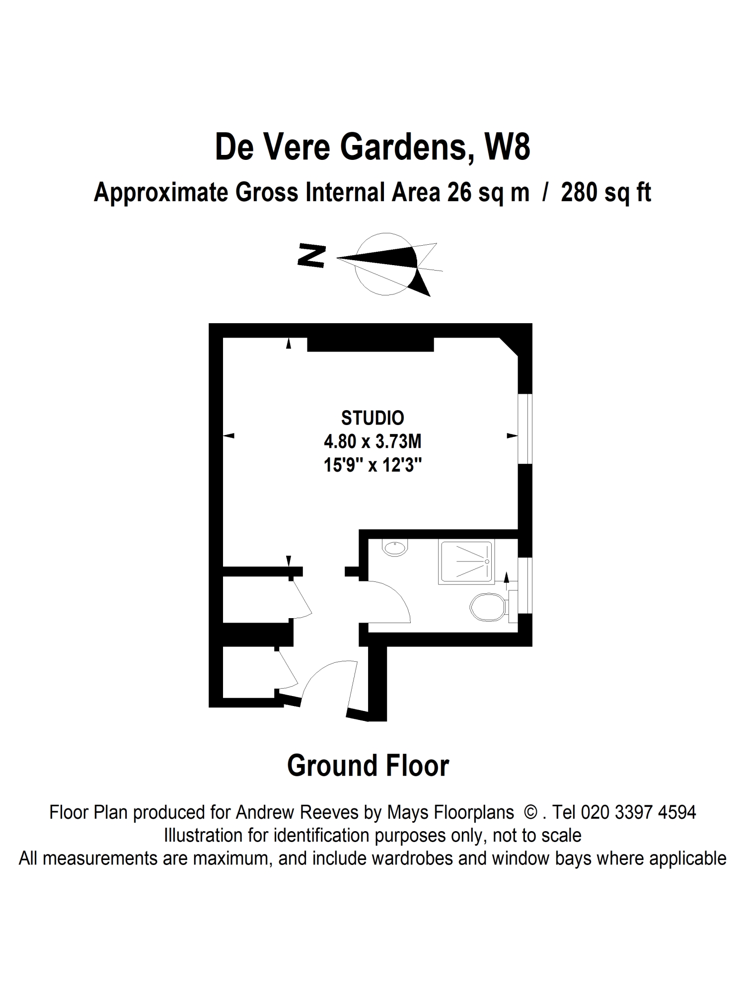 Flat 7, 7 De Vere Gardens, London floorplan