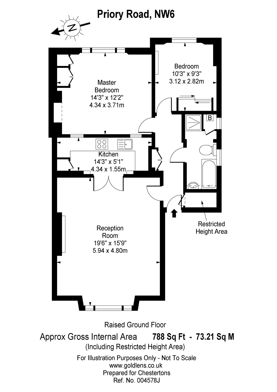 2 Bedrooms Flat to rent in Priory Road, West Hampstead, London NW6