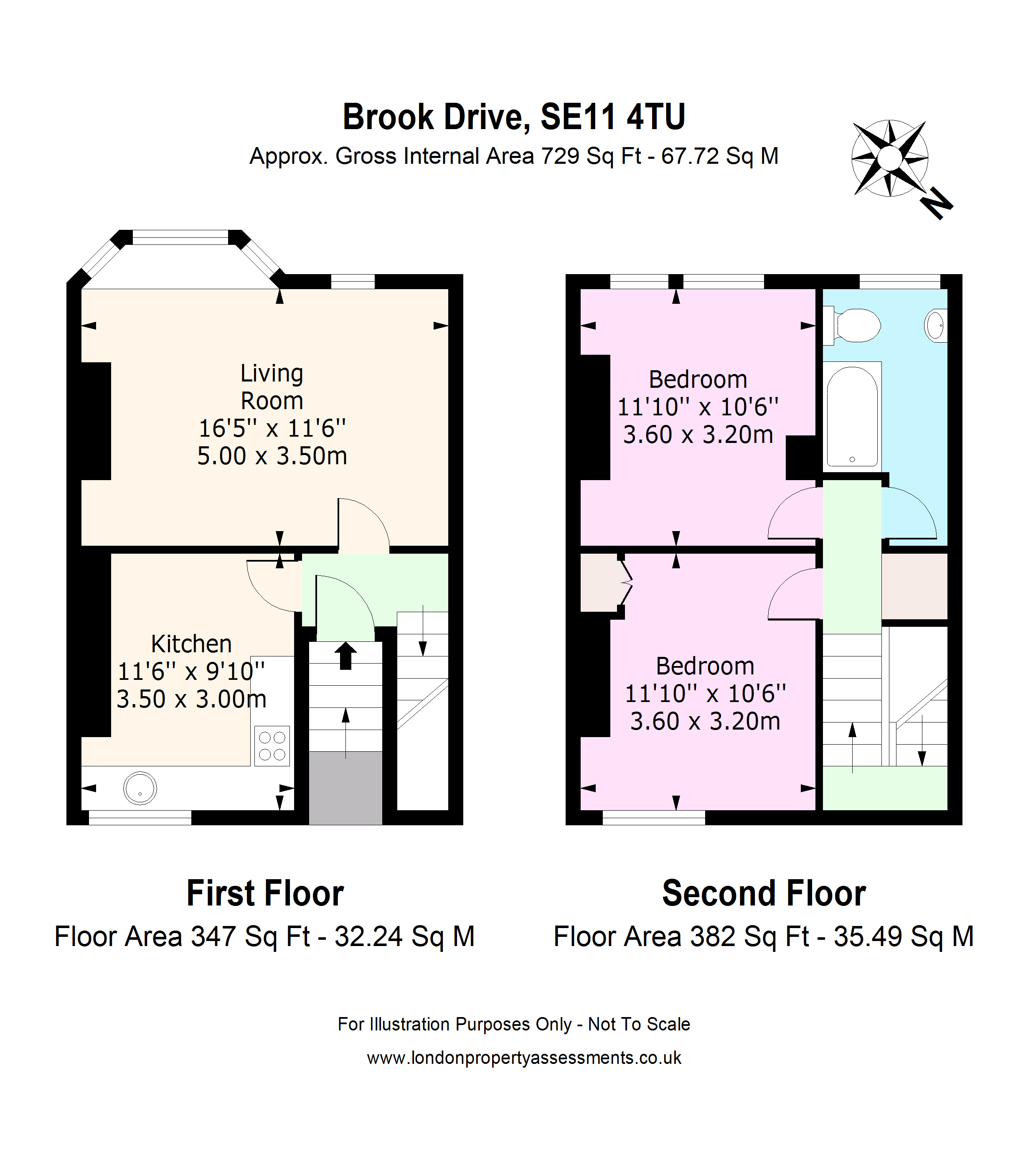 2 Bedrooms Maisonette to rent in Brook Drive, Kennington SE11