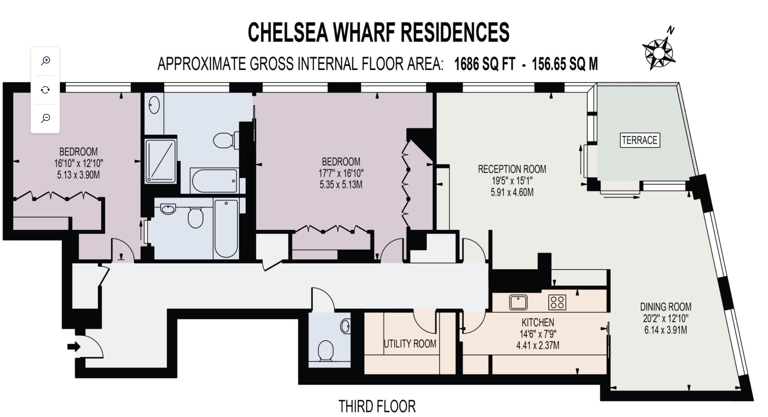 Flat 6, Chelsea Wharf, 15, Lots Road, London floorplan