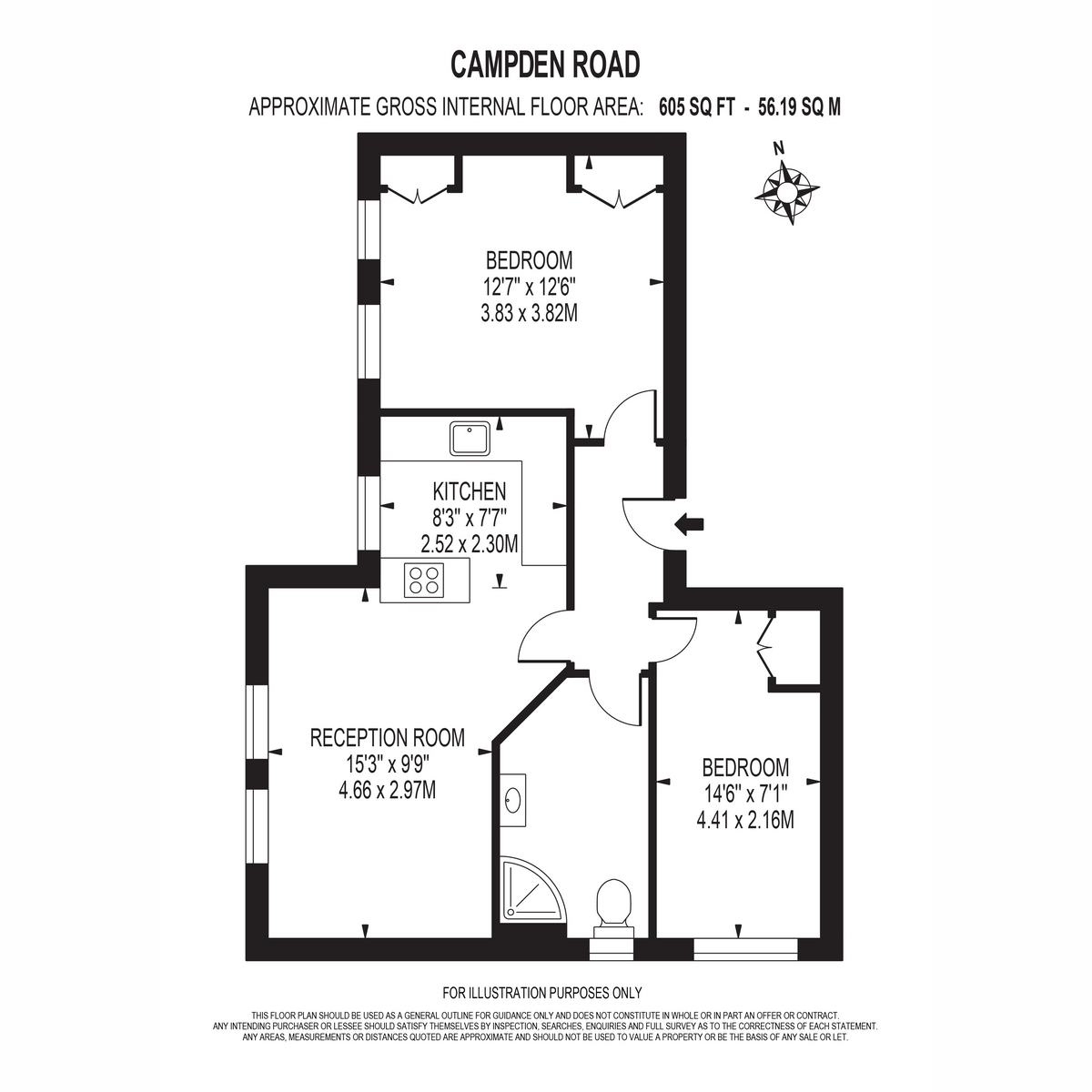 Flat Flat 4, 12, Campden Road, South Croydon floorplan
