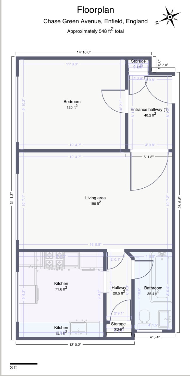 Flat 8, 105, Chase Green Avenue, Enfield floorplan