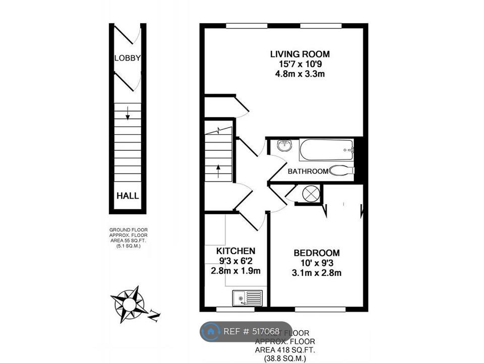 1 Bedrooms Flat to rent in Black Dam, Basingstoke RG21