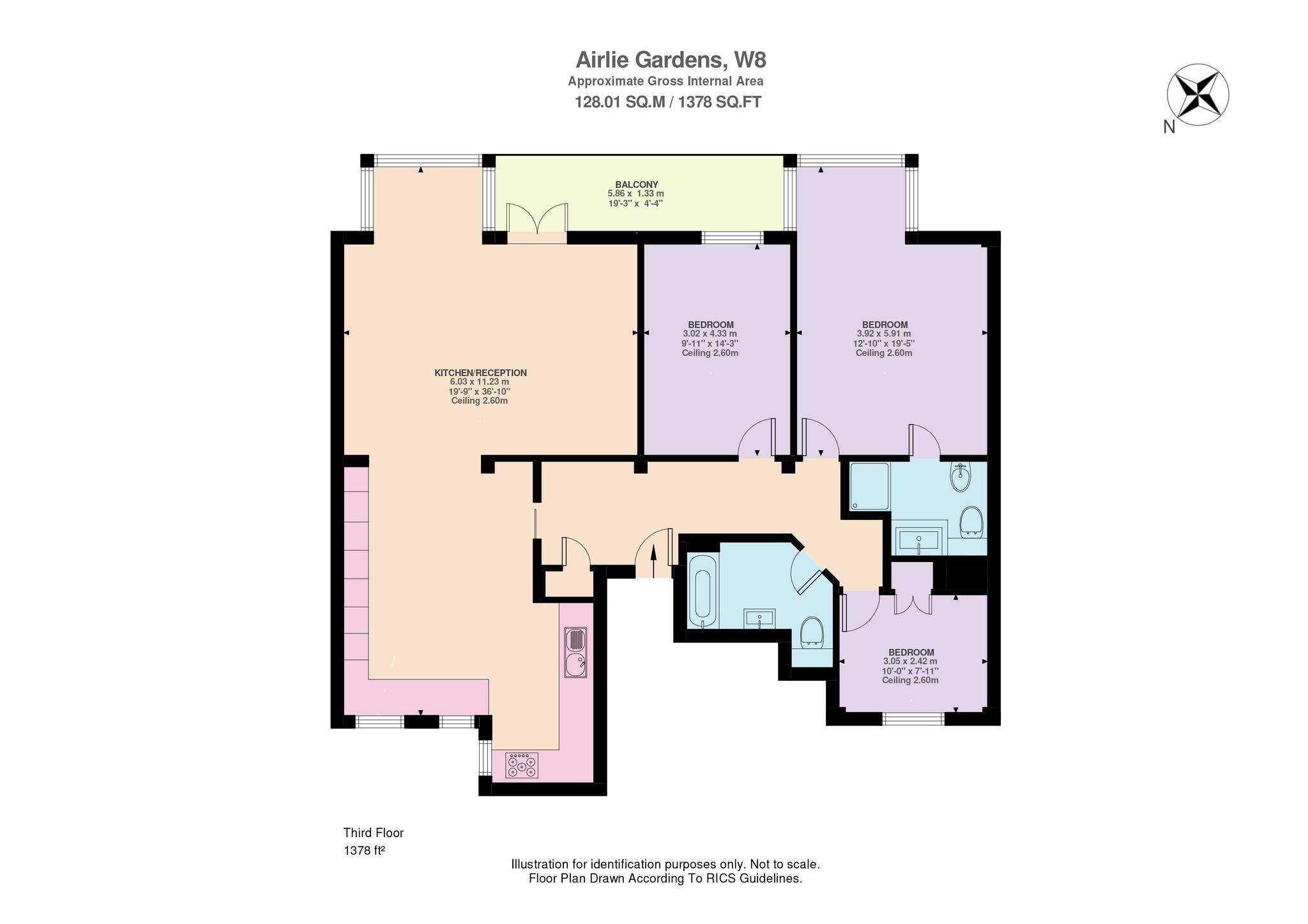 16, Airlie Gardens, London floorplan