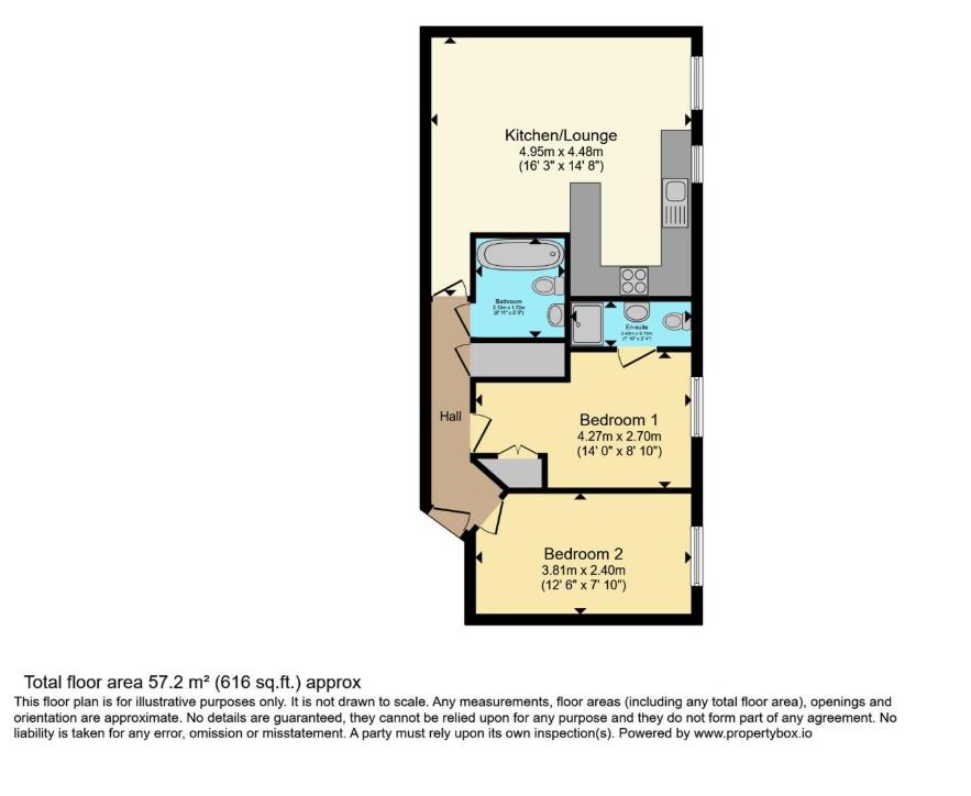 Flat 42, Rocheforte House, Roche Close, Rochford floorplan
