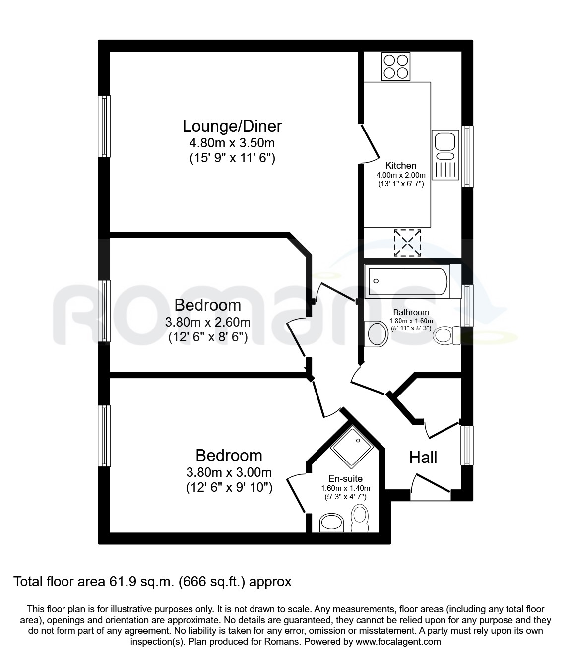 Flat 21 Clarendon Court, 128-132, Clarence Road, Windsor floorplan