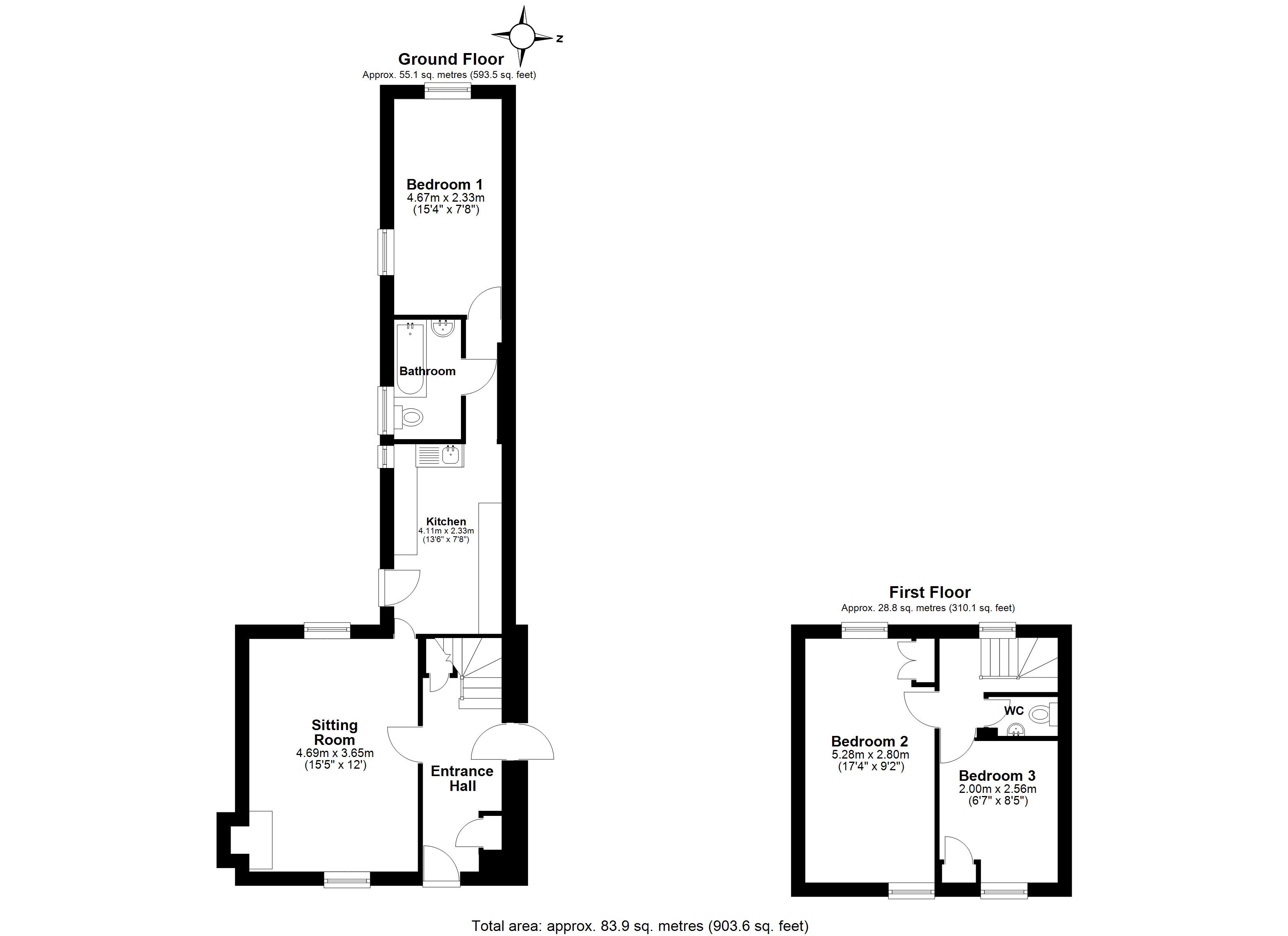 2, Church Stile Cottages, Exeter floorplan