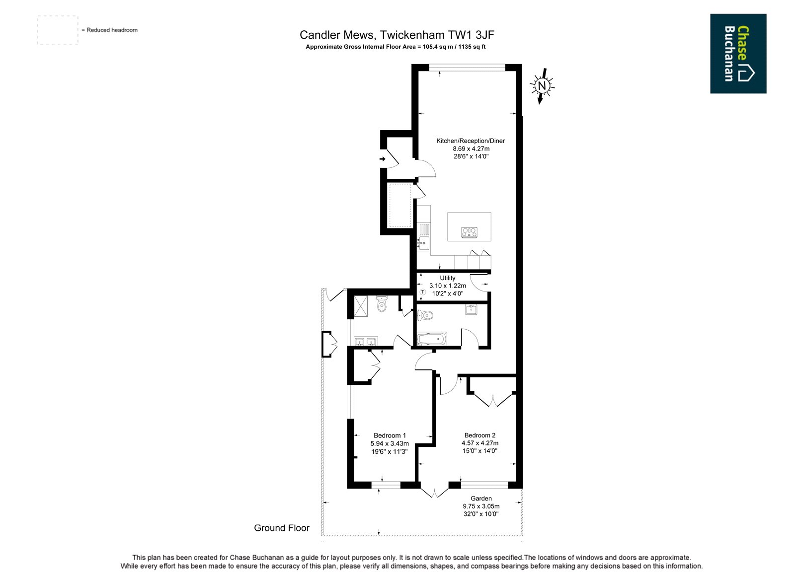 Flat 1, 34, Candler Mews, Twickenham floorplan