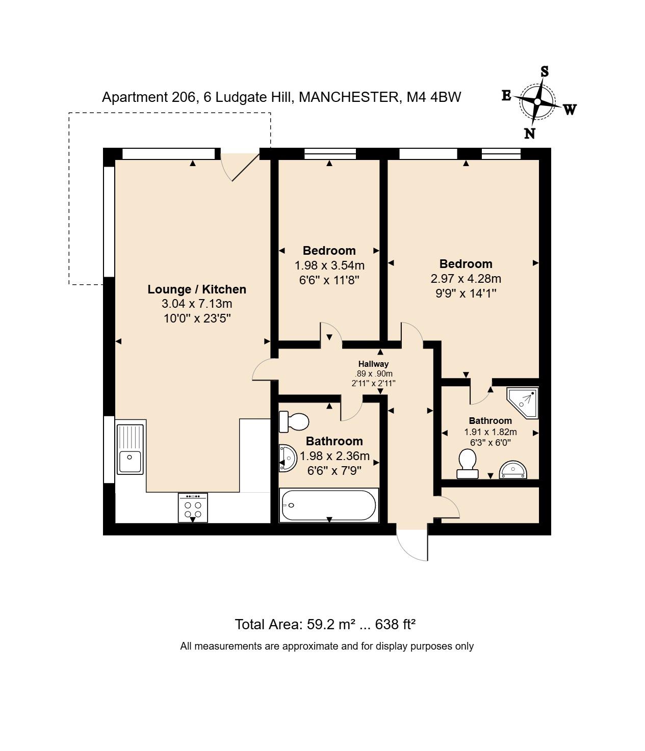 Flat 206, Ludgate Hill, Manchester floorplan