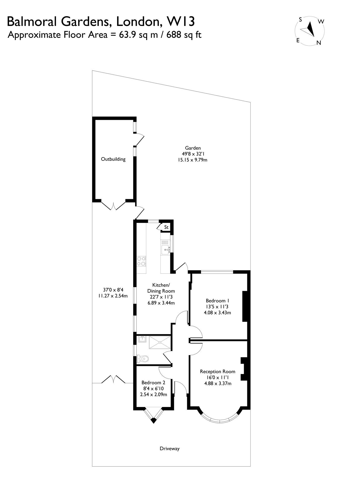 28, Balmoral Gardens, Northfields floorplan
